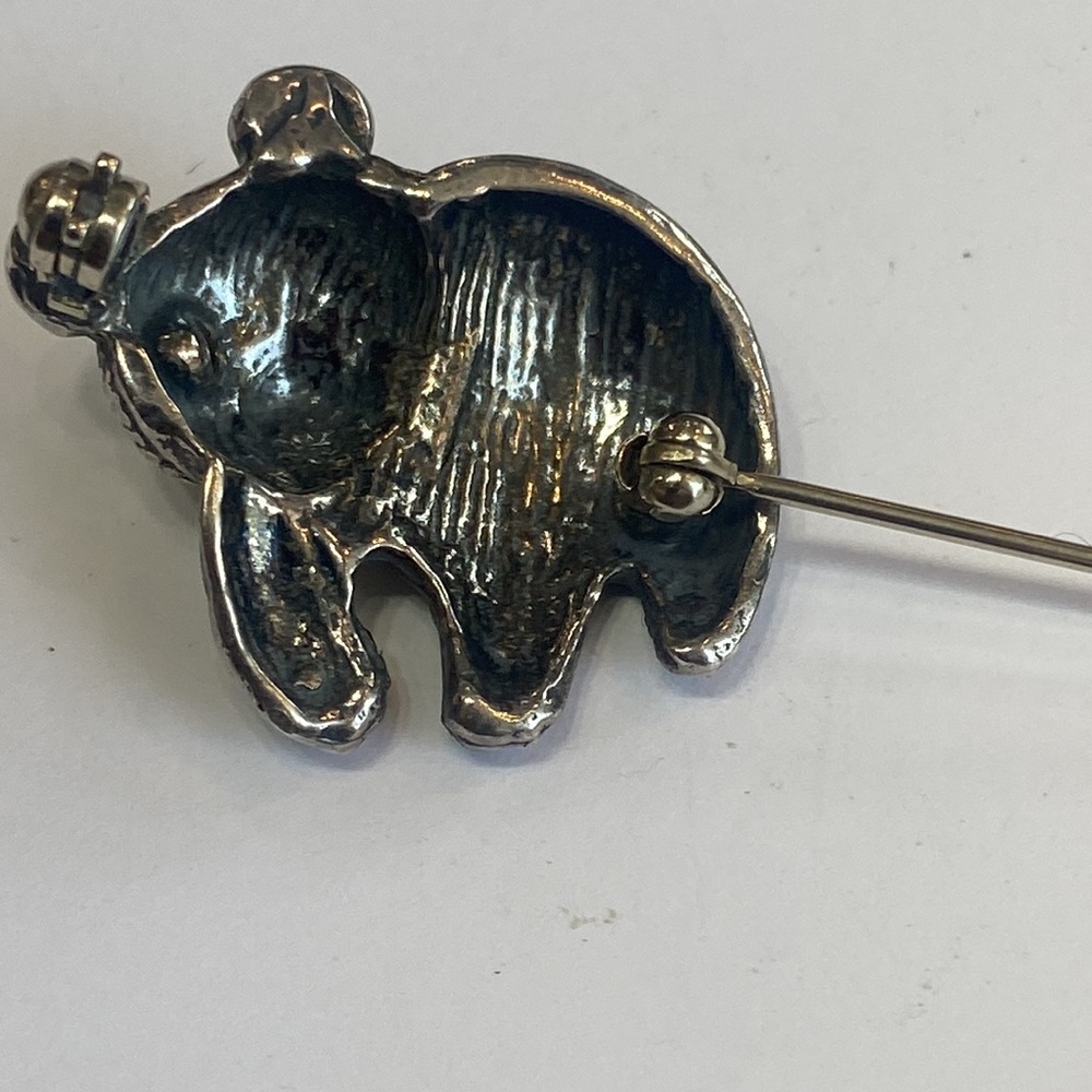 Sterling Silver Three Dimentuinal Solid Bear Pin … - image 3